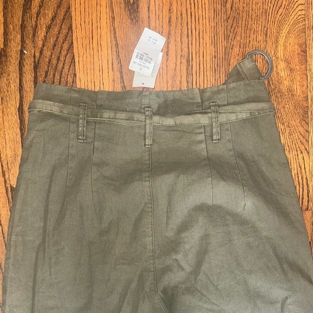 Abercrombie & Fitch Green Straight Leg High-Waisted Pants with Belt Size Small S - Picture 6 of 6
